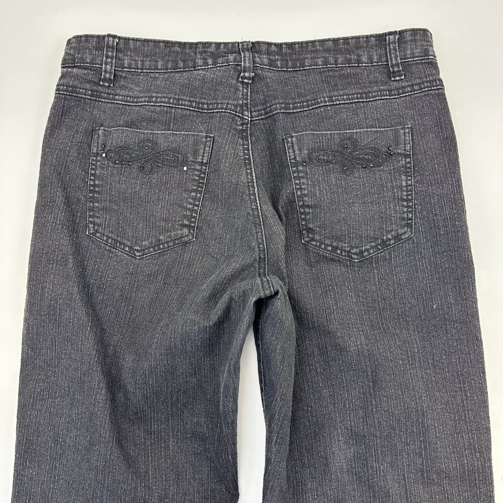 COS Jeans Beading Detail Boocut Women's size 12P Black Denim Jeans - Picture 4 of 4